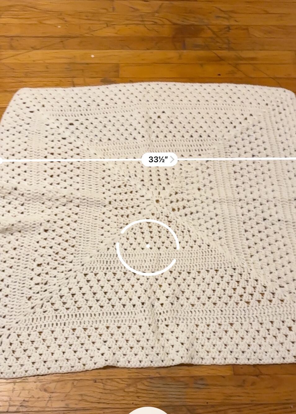 Handmade Crochet Baby Blanket Off White Granny Square Lap Throw 33x33